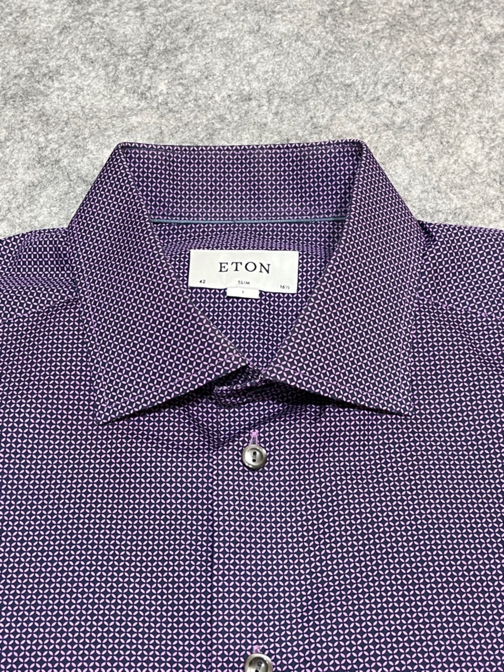 Eton Men's Purple Microdot Dress Shirt - Picture 3 of 9